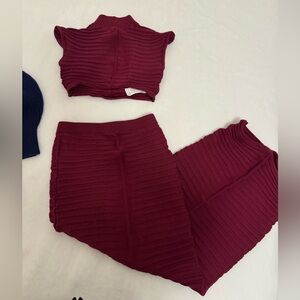 Elegant Purple Women's Skirt Set Sheer